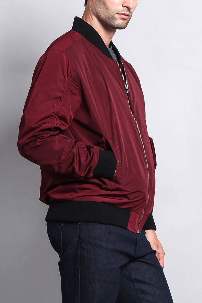 Contrast Lightweight Bomber Flight Jacket - Image 23