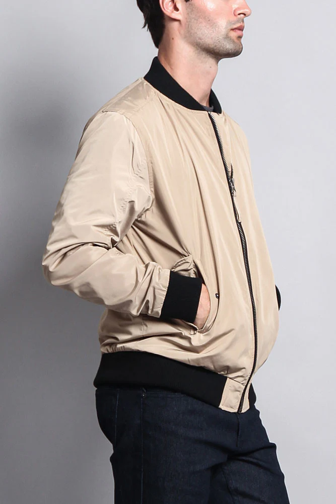 Contrast Lightweight Bomber Flight Jacket - Image 28