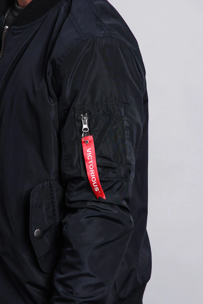 Contrast Lightweight Bomber Flight Jacket - Image 36