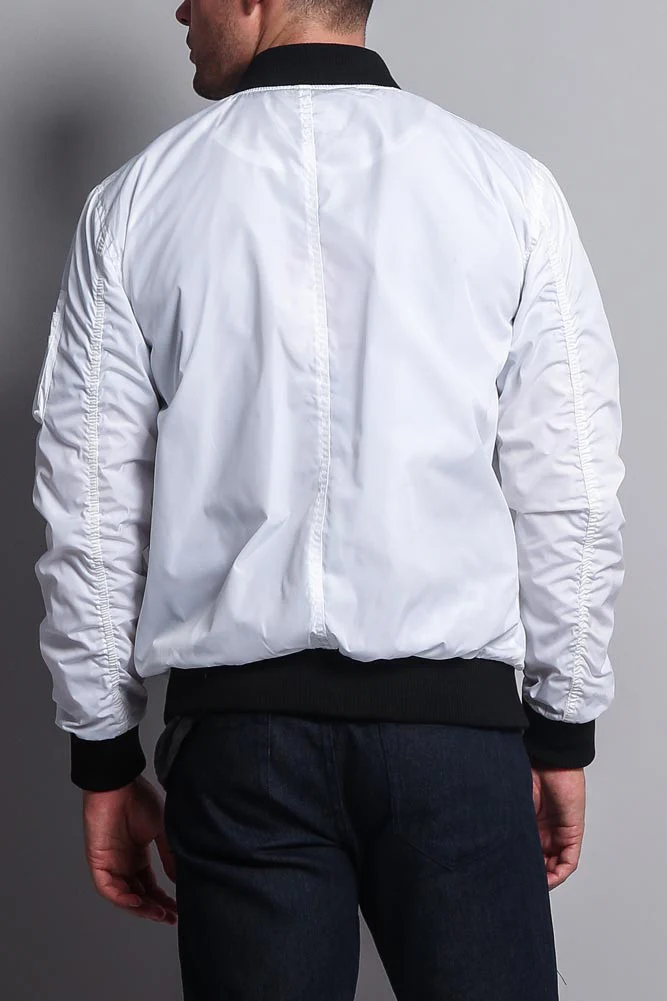 Contrast Lightweight Bomber Flight Jacket - Image 5