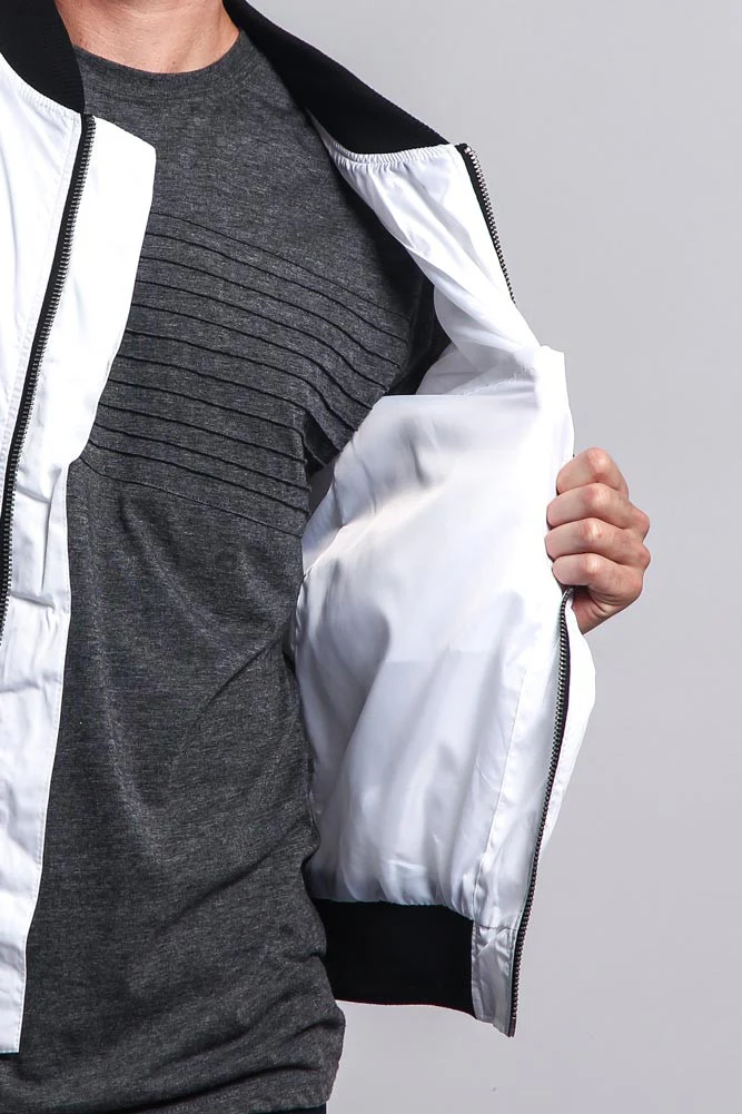 Contrast Lightweight Bomber Flight Jacket - Image 7