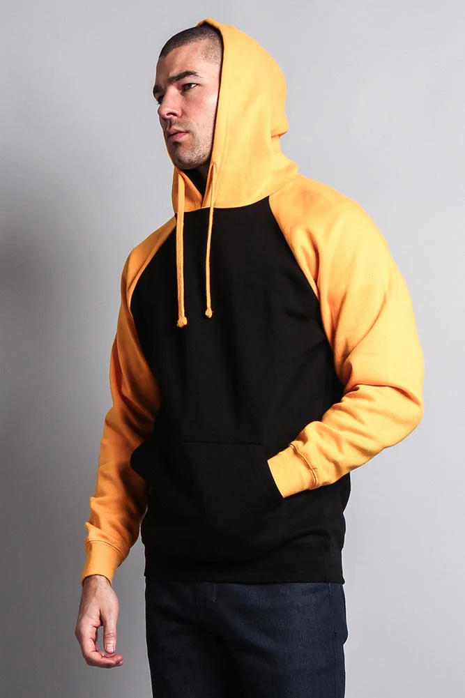 Contrast Raglan Sleeve Pullover Hoodie - Image 104