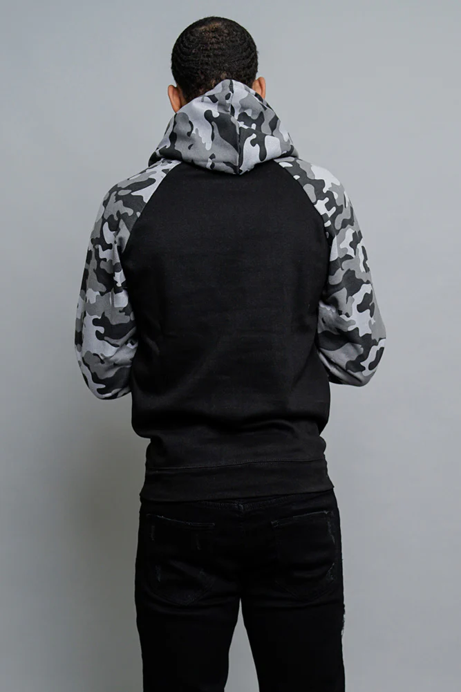 Contrast Raglan Sleeve Pullover Hoodie - Image 108