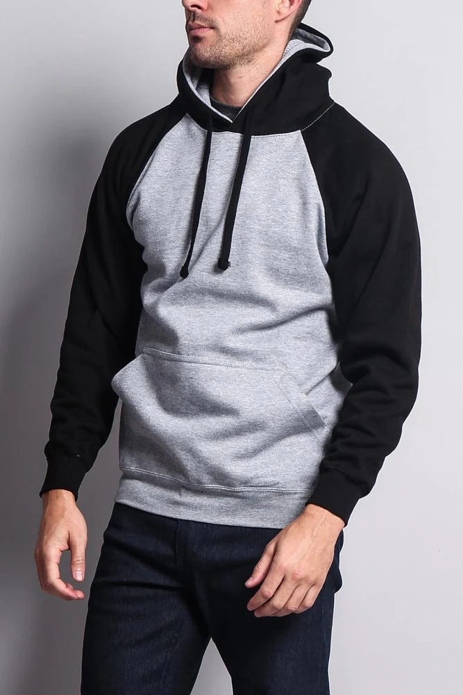 Contrast Raglan Sleeve Pullover Hoodie - Image 2