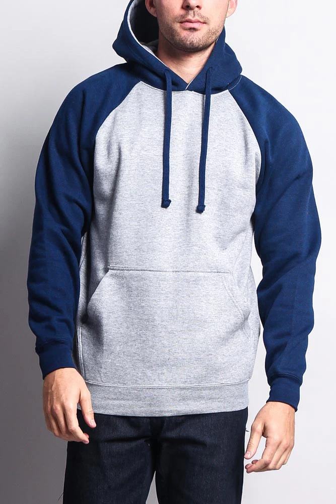 Contrast Raglan Sleeve Pullover Hoodie - Image 22