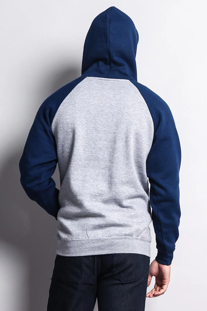 Contrast Raglan Sleeve Pullover Hoodie - Image 28