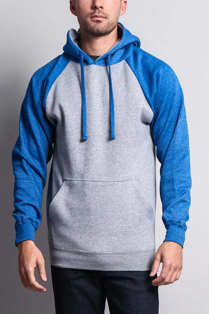 Contrast Raglan Sleeve Pullover Hoodie - Image 29