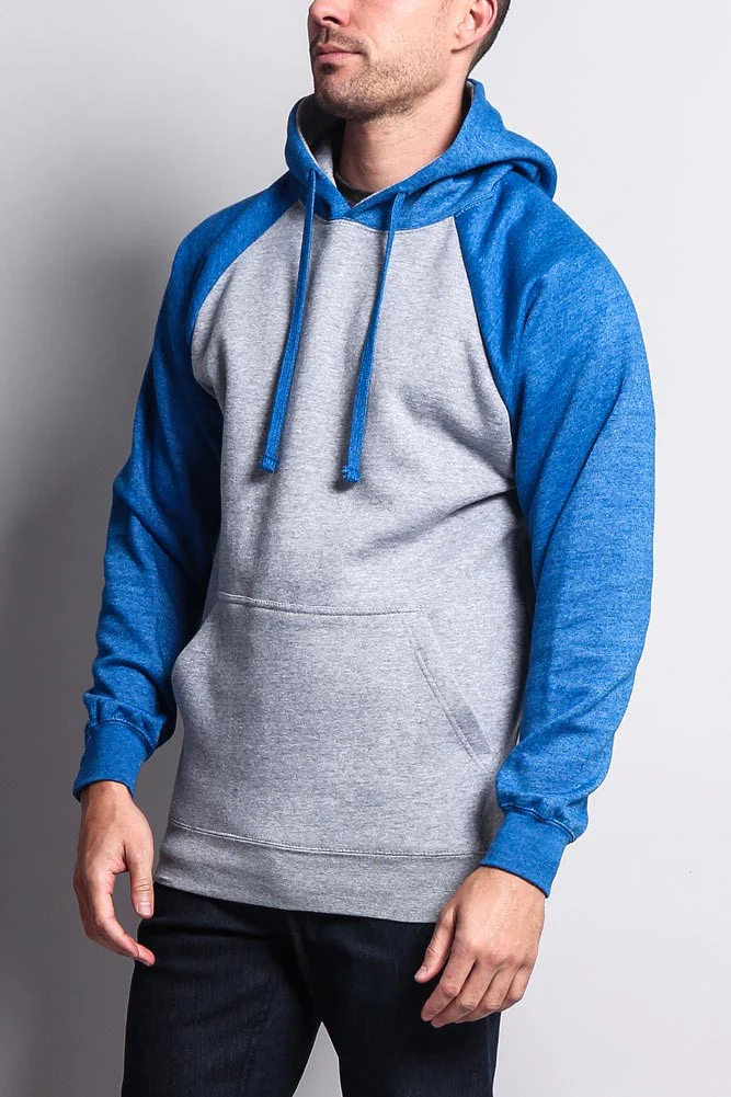 Contrast Raglan Sleeve Pullover Hoodie - Image 30