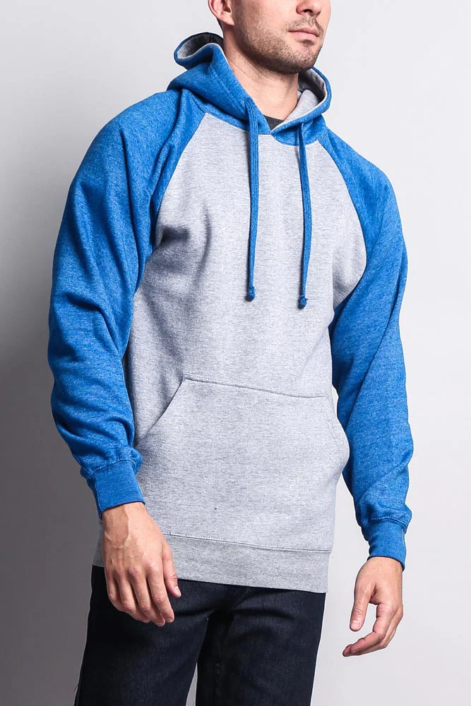 Contrast Raglan Sleeve Pullover Hoodie - Image 32