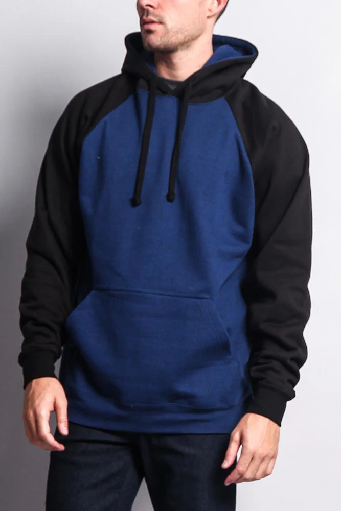 Contrast Raglan Sleeve Pullover Hoodie - Image 37
