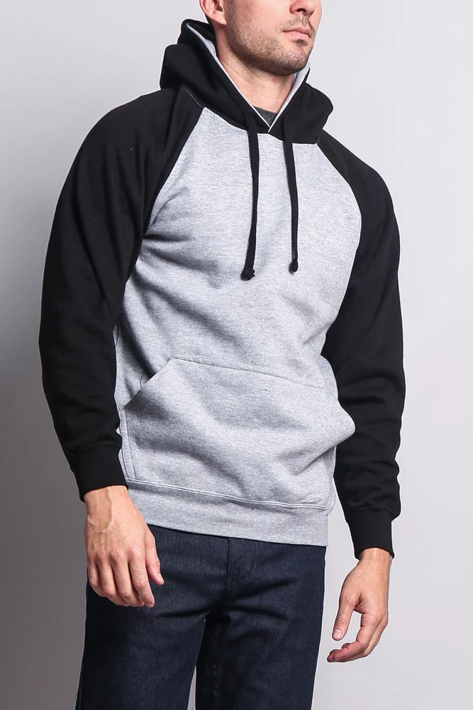 Contrast Raglan Sleeve Pullover Hoodie - Image 4