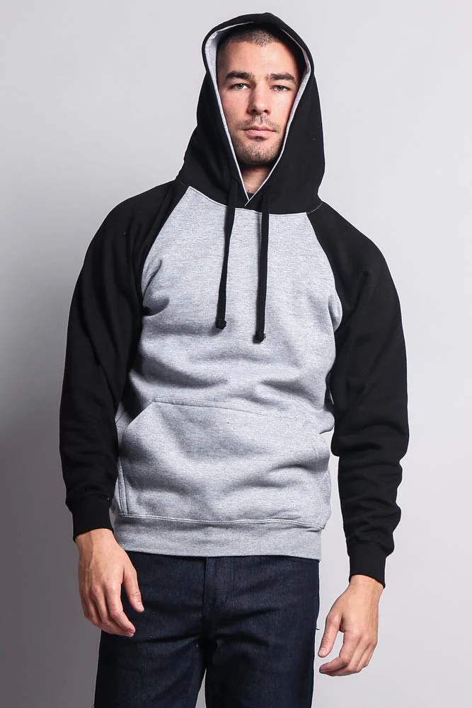 Contrast Raglan Sleeve Pullover Hoodie - Image 5