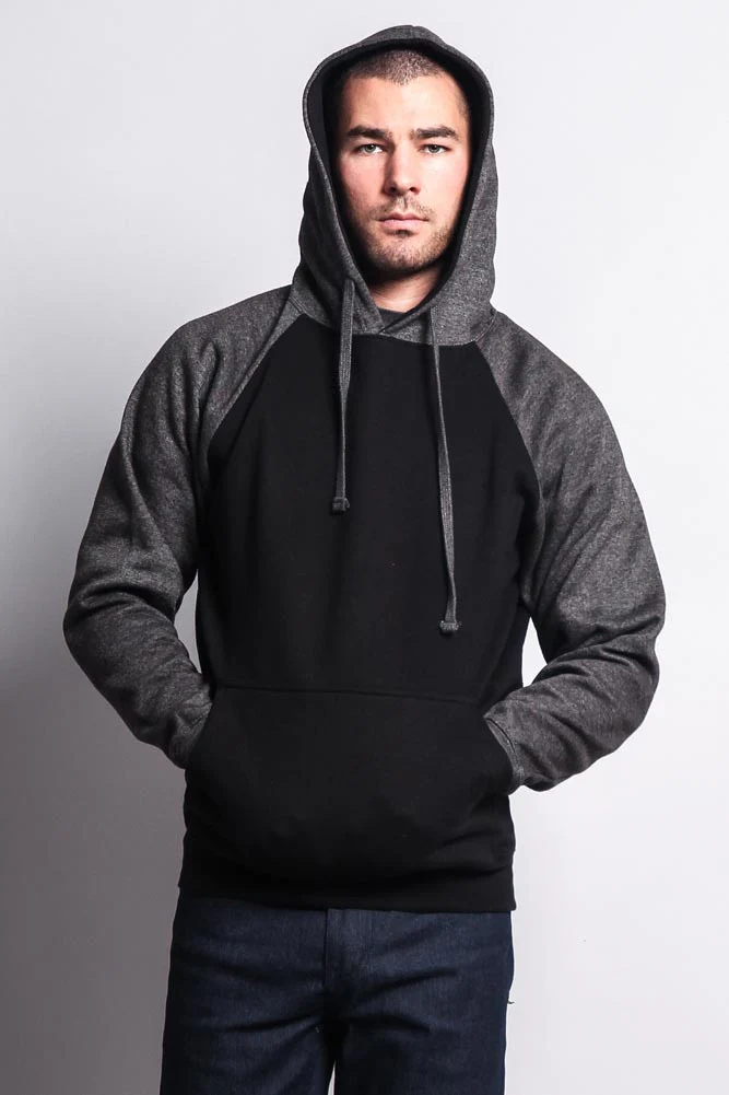 Contrast Raglan Sleeve Pullover Hoodie - Image 54