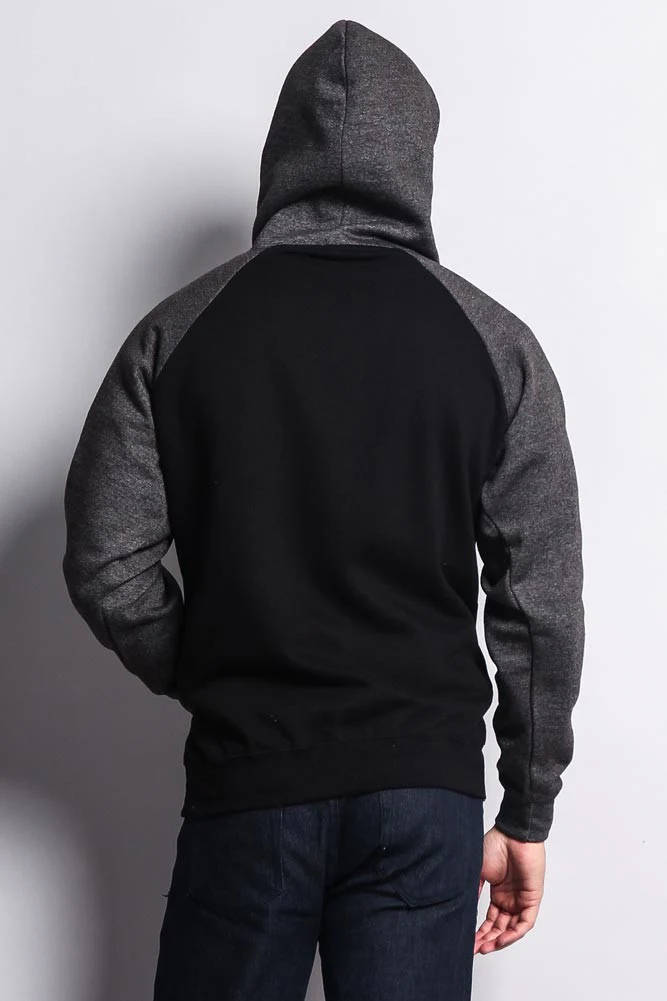 Contrast Raglan Sleeve Pullover Hoodie - Image 56
