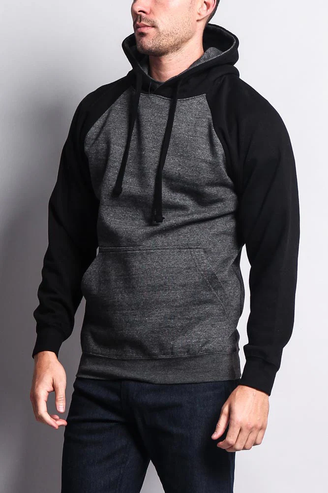 Contrast Raglan Sleeve Pullover Hoodie - Image 65