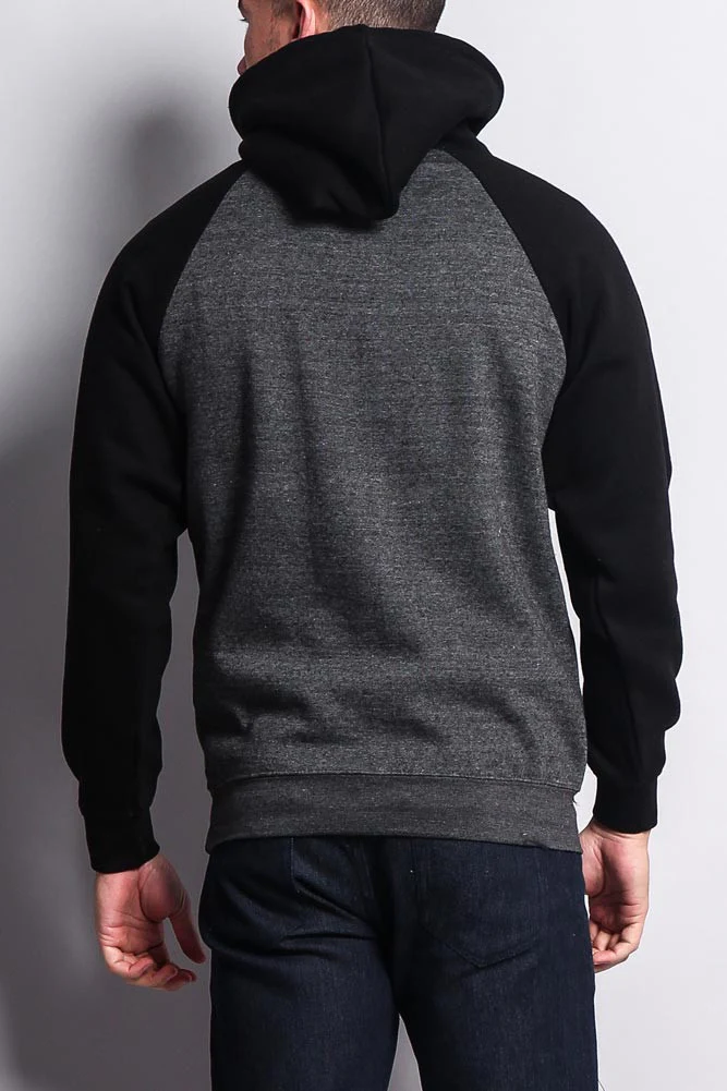 Contrast Raglan Sleeve Pullover Hoodie - Image 66