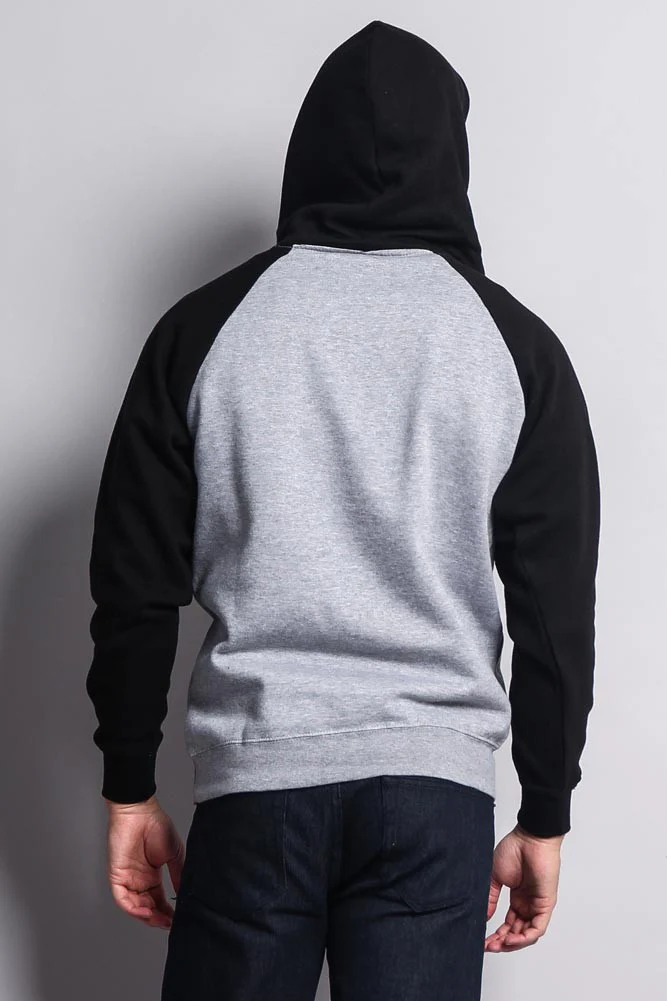 Contrast Raglan Sleeve Pullover Hoodie - Image 7