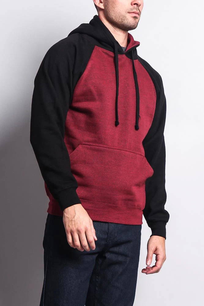 Contrast Raglan Sleeve Pullover Hoodie - Image 74