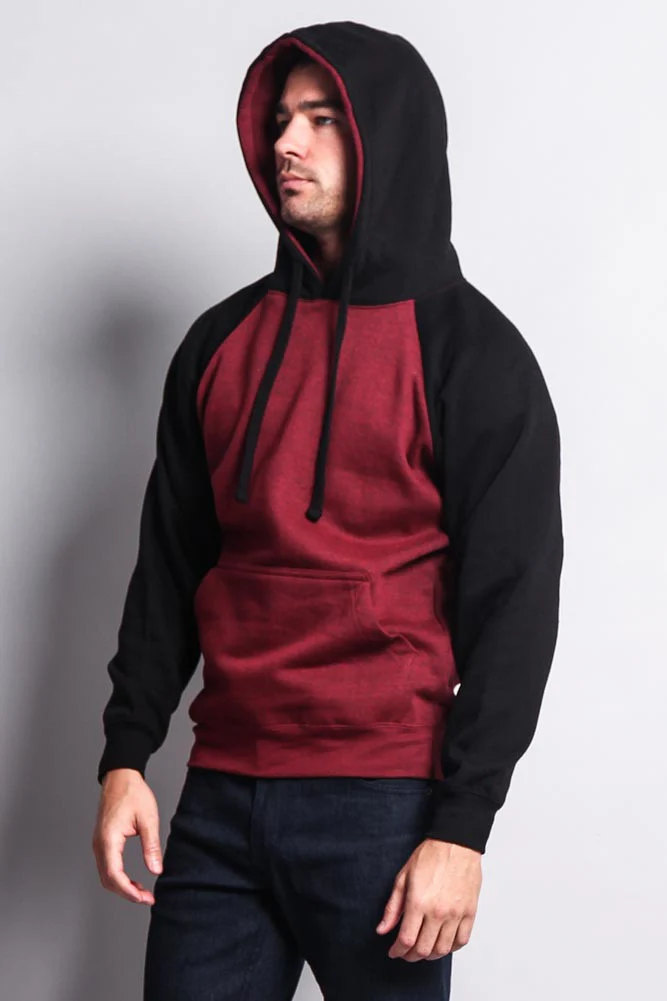 Contrast Raglan Sleeve Pullover Hoodie - Image 76
