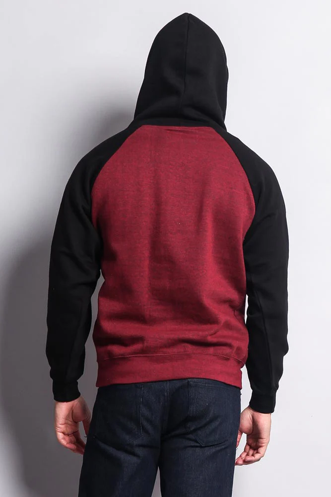 Contrast Raglan Sleeve Pullover Hoodie - Image 77