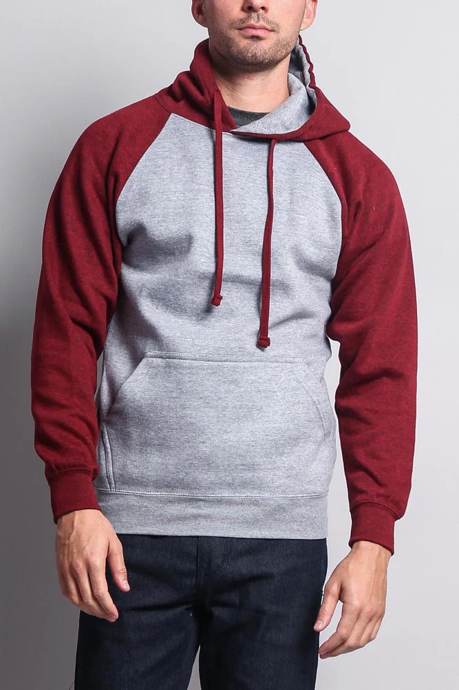 Contrast Raglan Sleeve Pullover Hoodie - Image 8