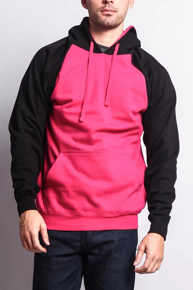 Contrast Raglan Sleeve Pullover Hoodie - Image 85