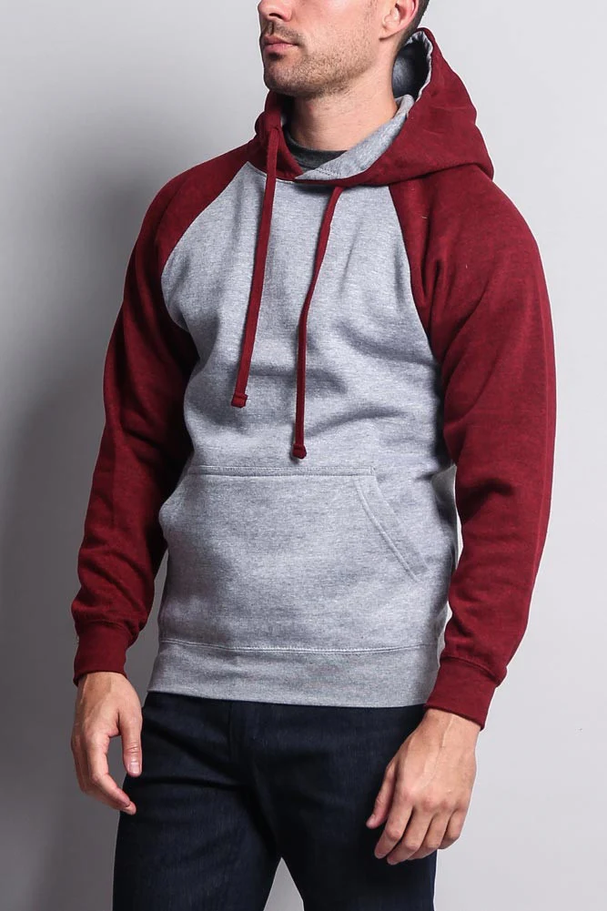 Contrast Raglan Sleeve Pullover Hoodie - Image 9