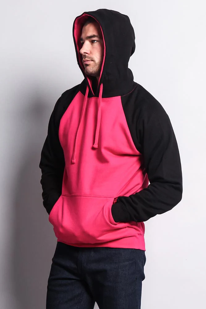 Contrast Raglan Sleeve Pullover Hoodie - Image 90