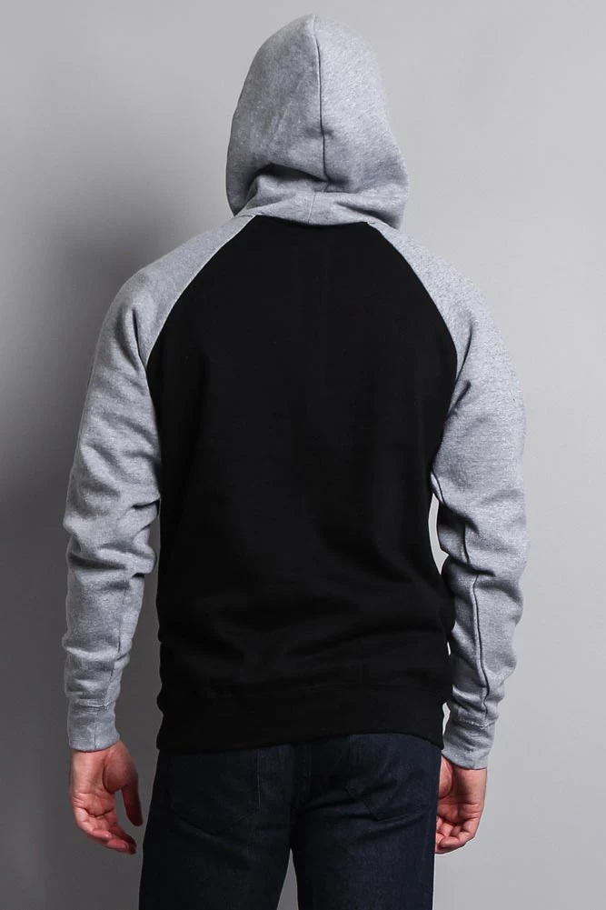 Contrast Raglan Sleeve Pullover Hoodie - Image 98