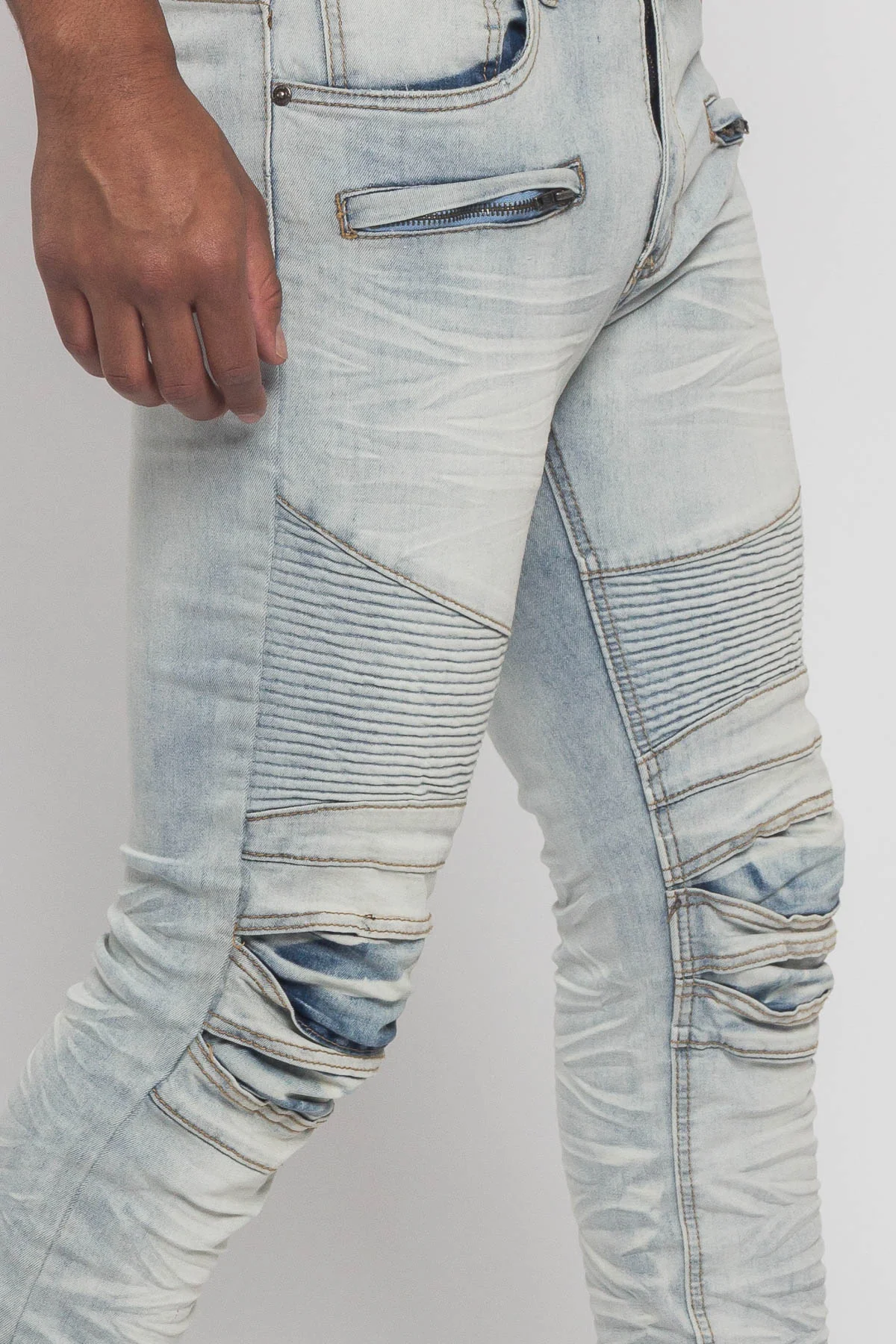 Creased Biker Denim Jeans - Image 19