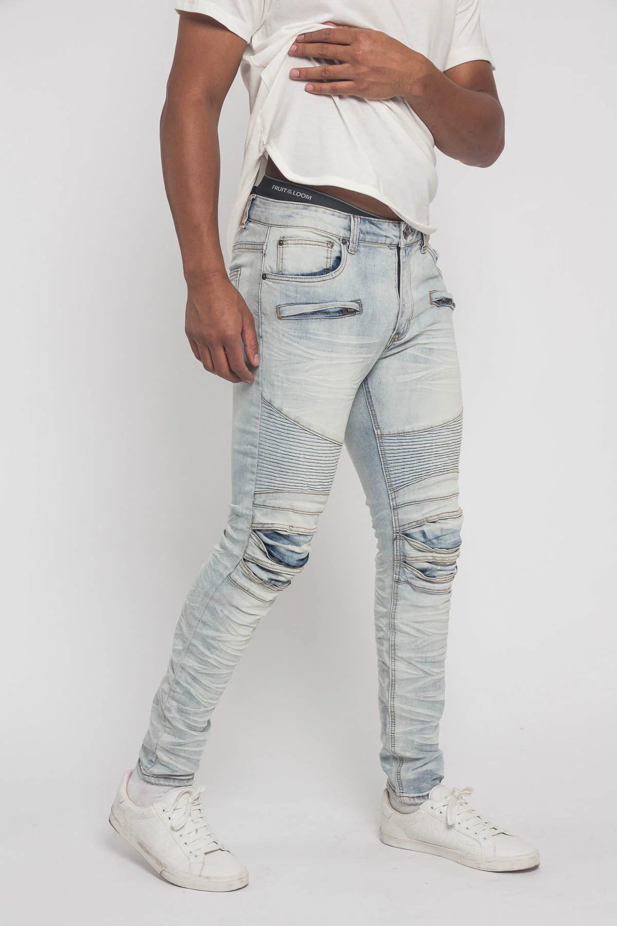 Creased Biker Denim Jeans - Image 20