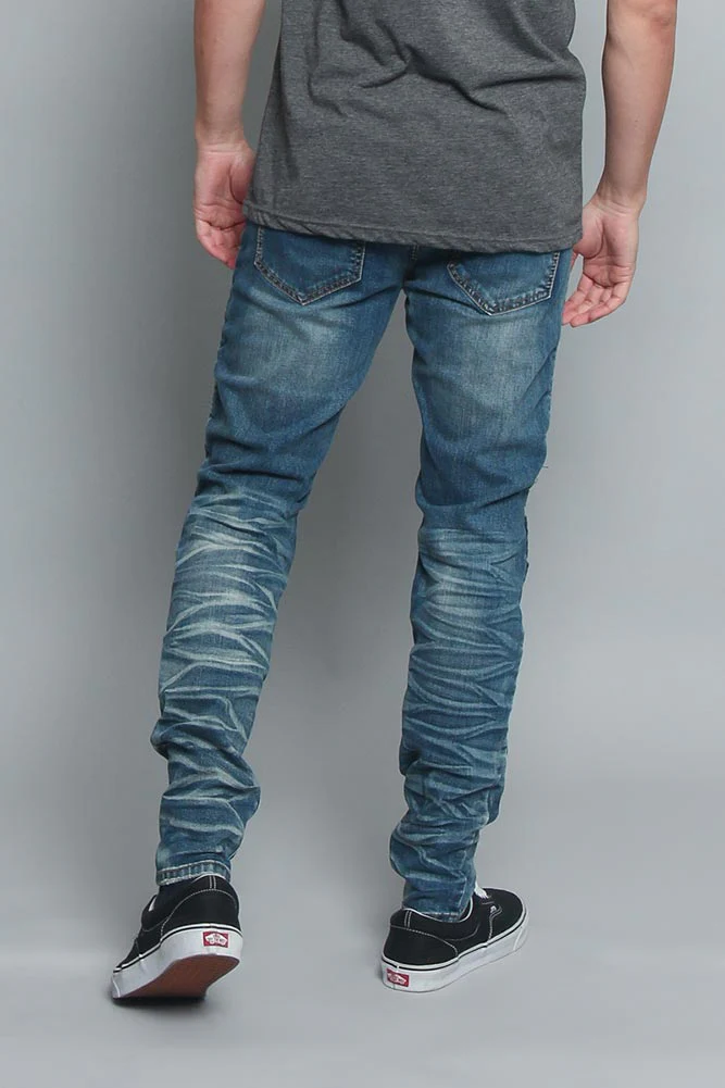 Creased Biker Denim Jeans - Image 3