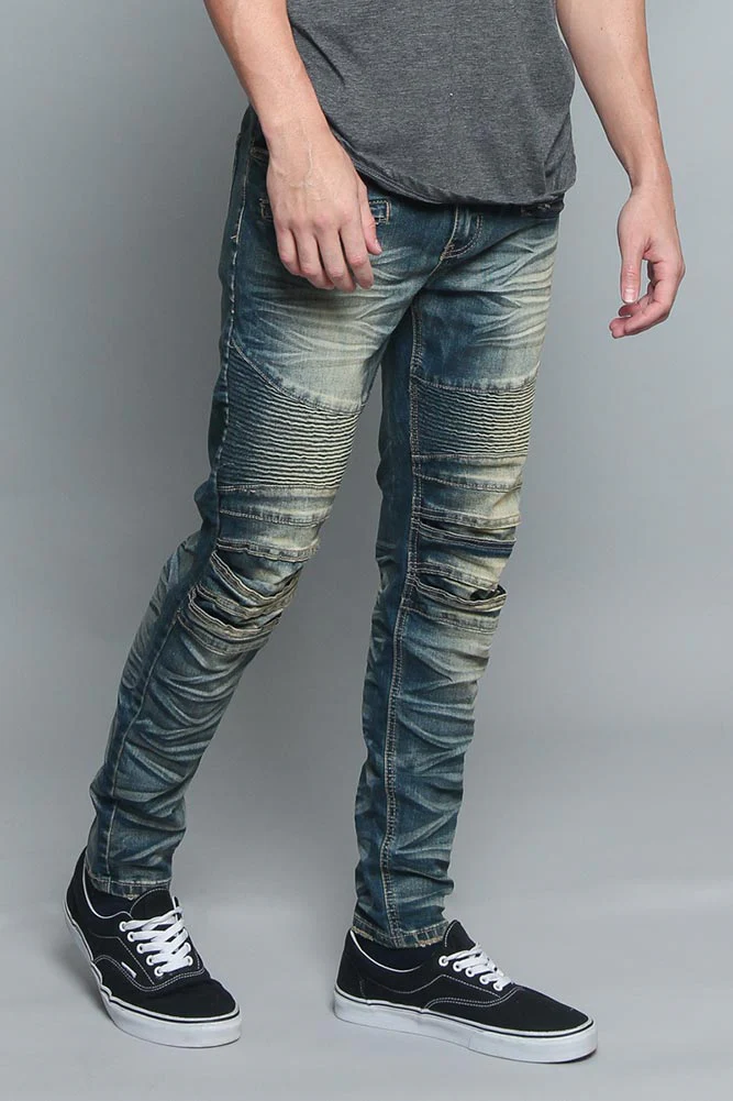 Creased Biker Denim Jeans - Image 30
