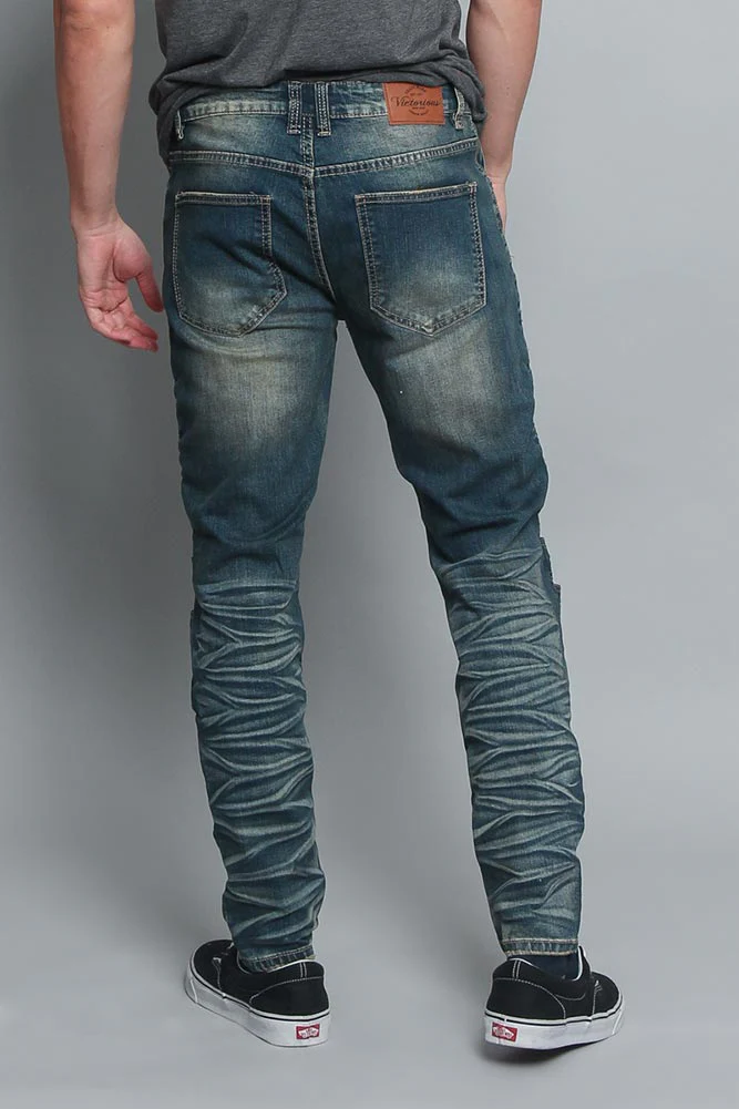 Creased Biker Denim Jeans - Image 8