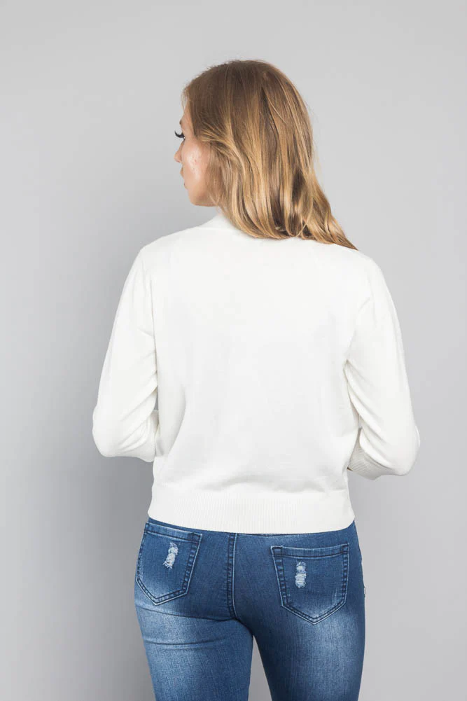 Women's Classic 3/4 Sleeve Cropped Cardigan - Image 58