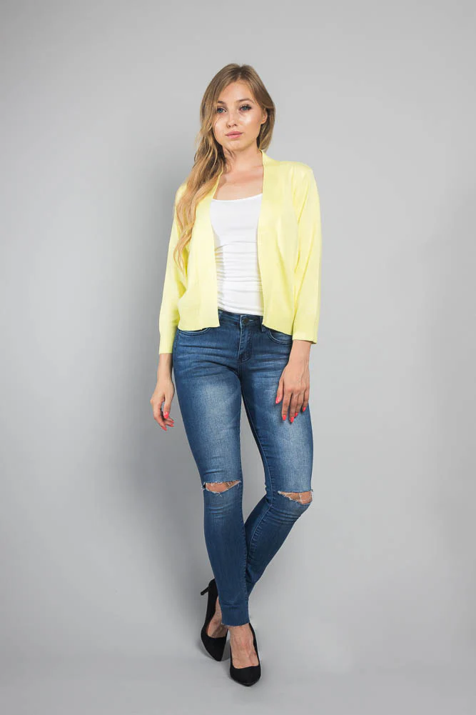 Women's Classic 3/4 Sleeve Cropped Cardigan - Image 75