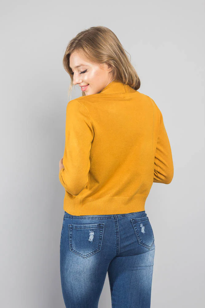 Women's Classic 3/4 Sleeve Cropped Cardigan - Image 88
