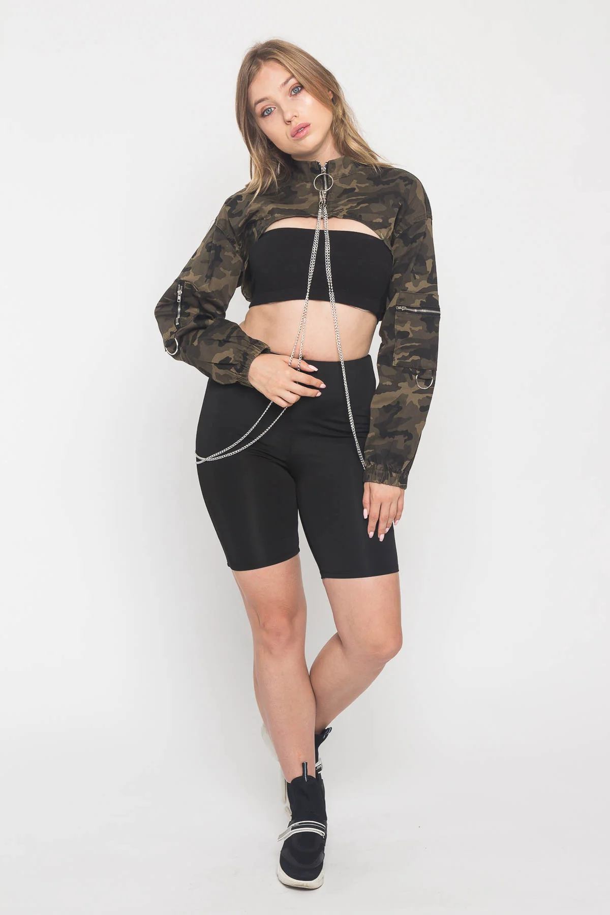 Cropped Shirt Jacket with Chains - Image 18