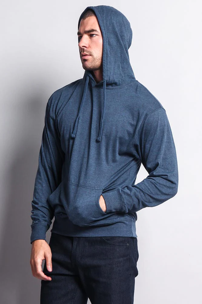 Men's Essential Cross-Dyed Heather Jersey Pullover Hoodie - Image 14
