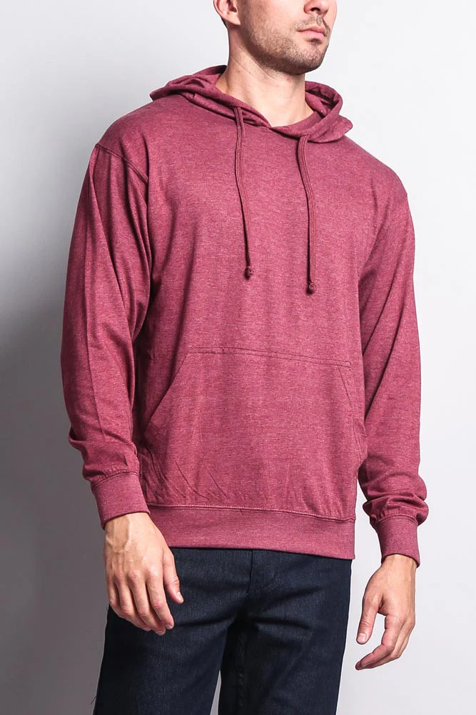 Men's Essential Cross-Dyed Heather Jersey Pullover Hoodie - Image 26