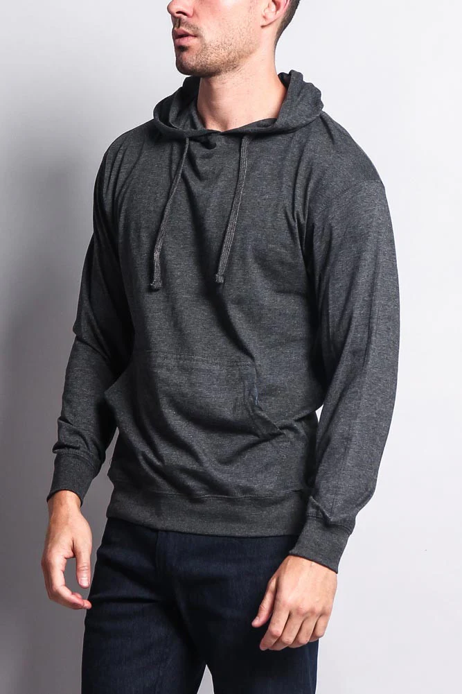 Men's Essential Cross-Dyed Heather Jersey Pullover Hoodie - Image 3