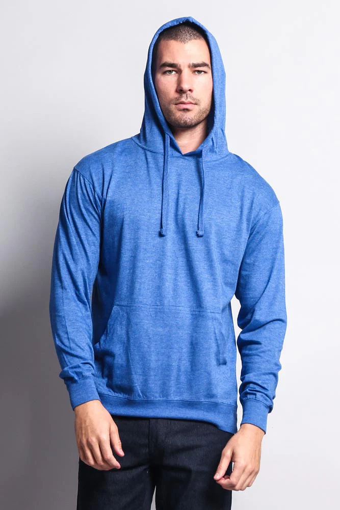 Men's Essential Cross-Dyed Heather Jersey Pullover Hoodie - Image 34