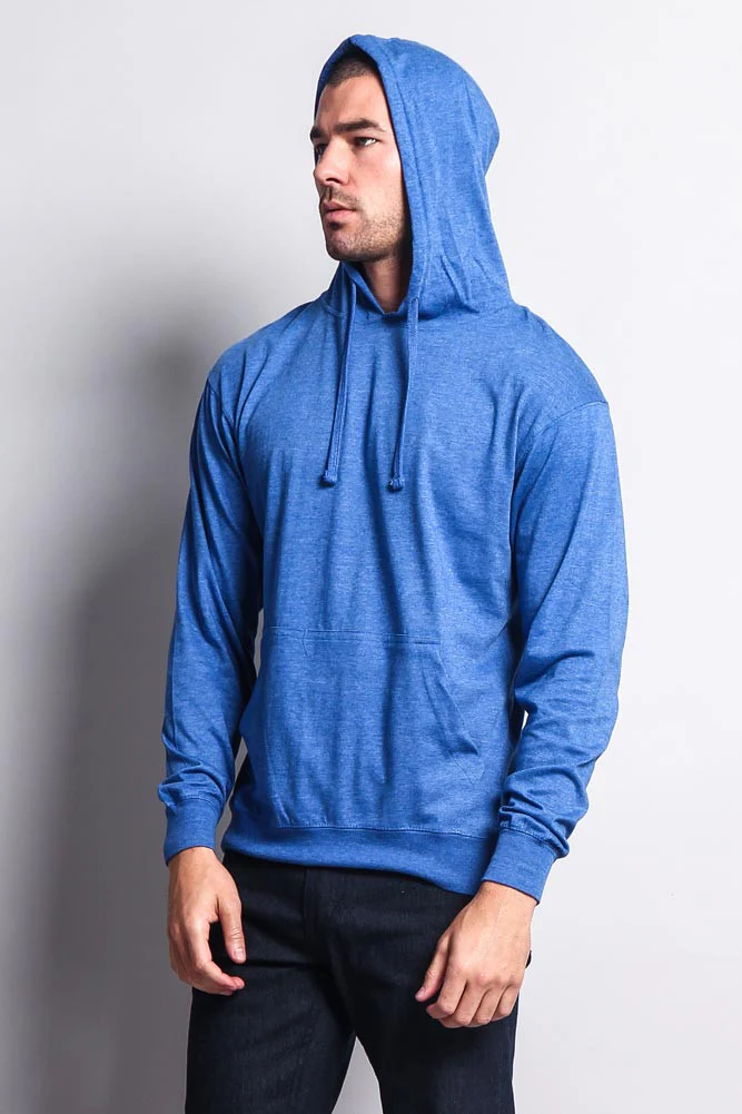 Men's Essential Cross-Dyed Heather Jersey Pullover Hoodie - Image 35