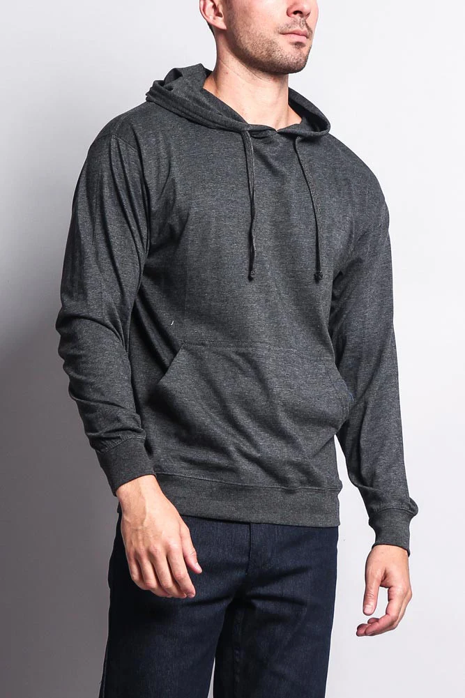Men's Essential Cross-Dyed Heather Jersey Pullover Hoodie - Image 5
