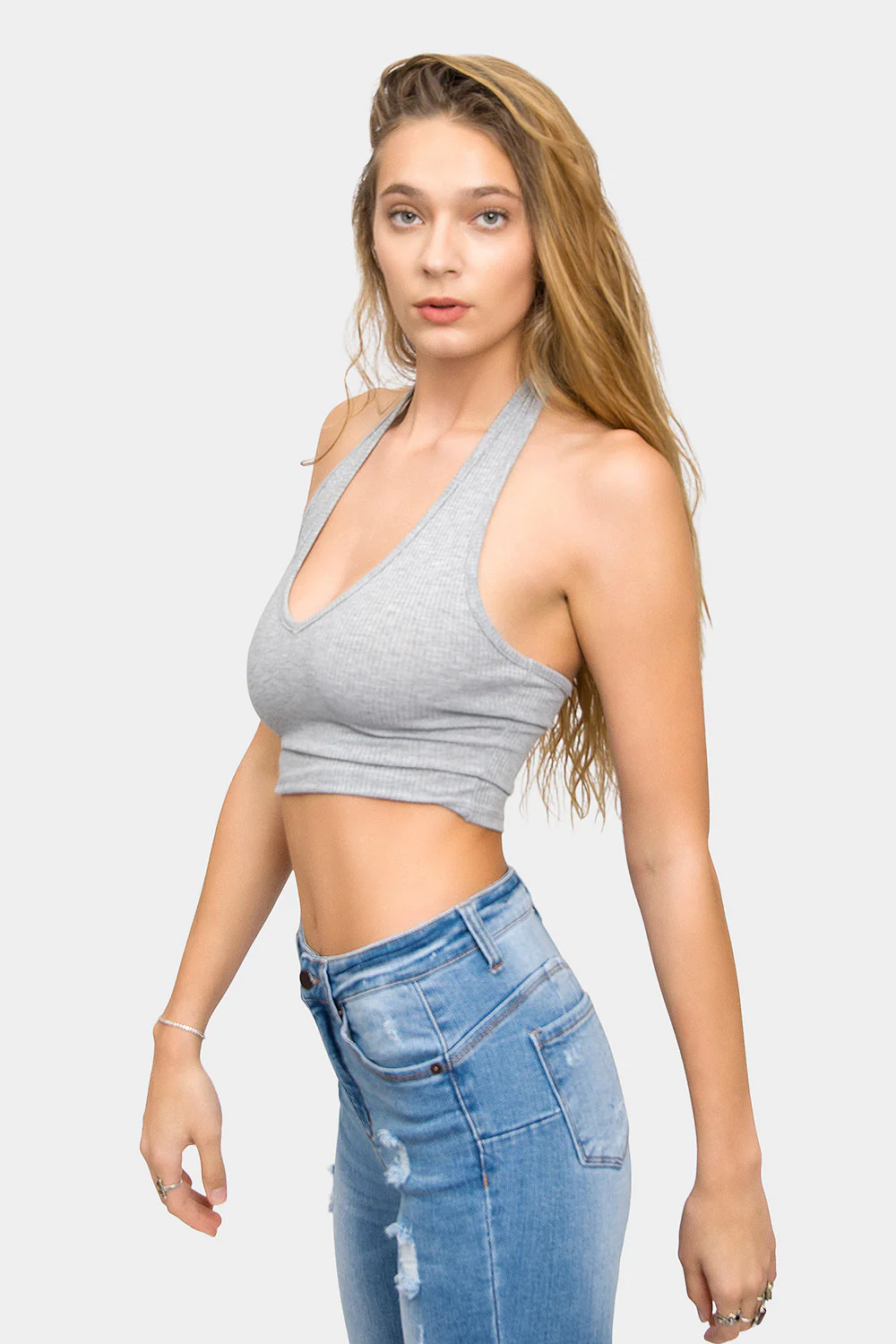 Deep U-Neck Halter Crop Tank Top - Image 8