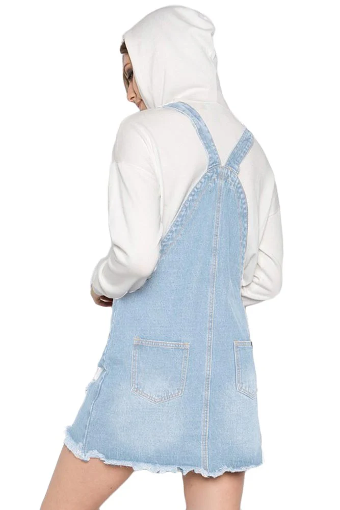 Destroyed Denim Overall Dress - Image 8