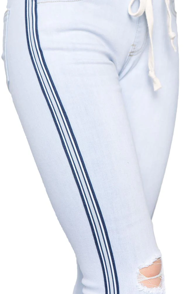 Destroyed Denim Side Striped Jogger - Image 10