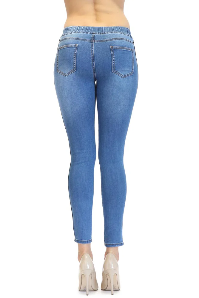 Destroyed Denim Side Striped Jogger - Image 4