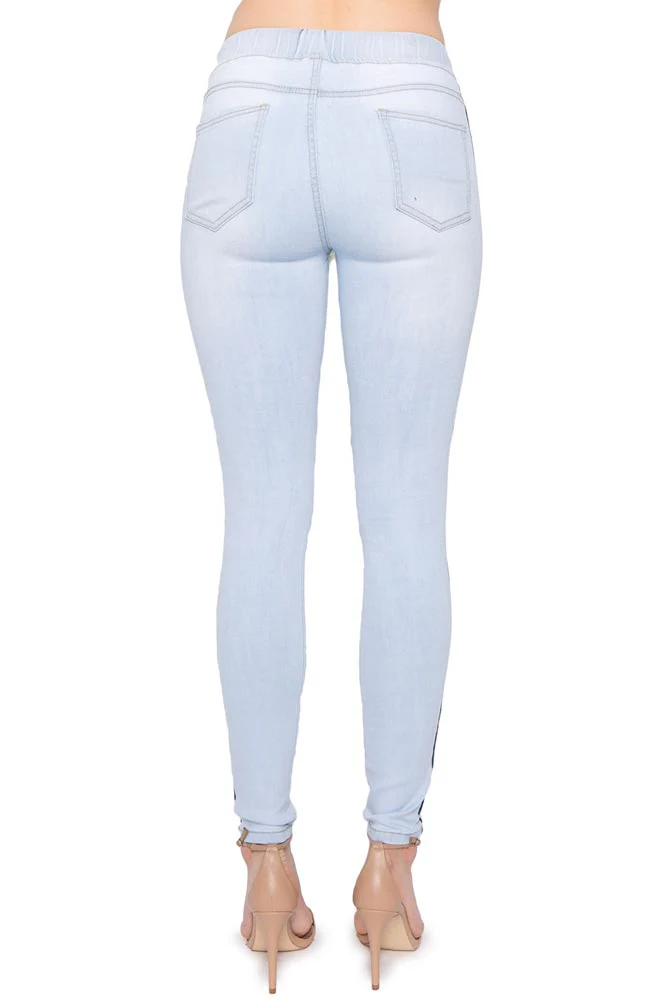 Destroyed Denim Side Striped Jogger - Image 8