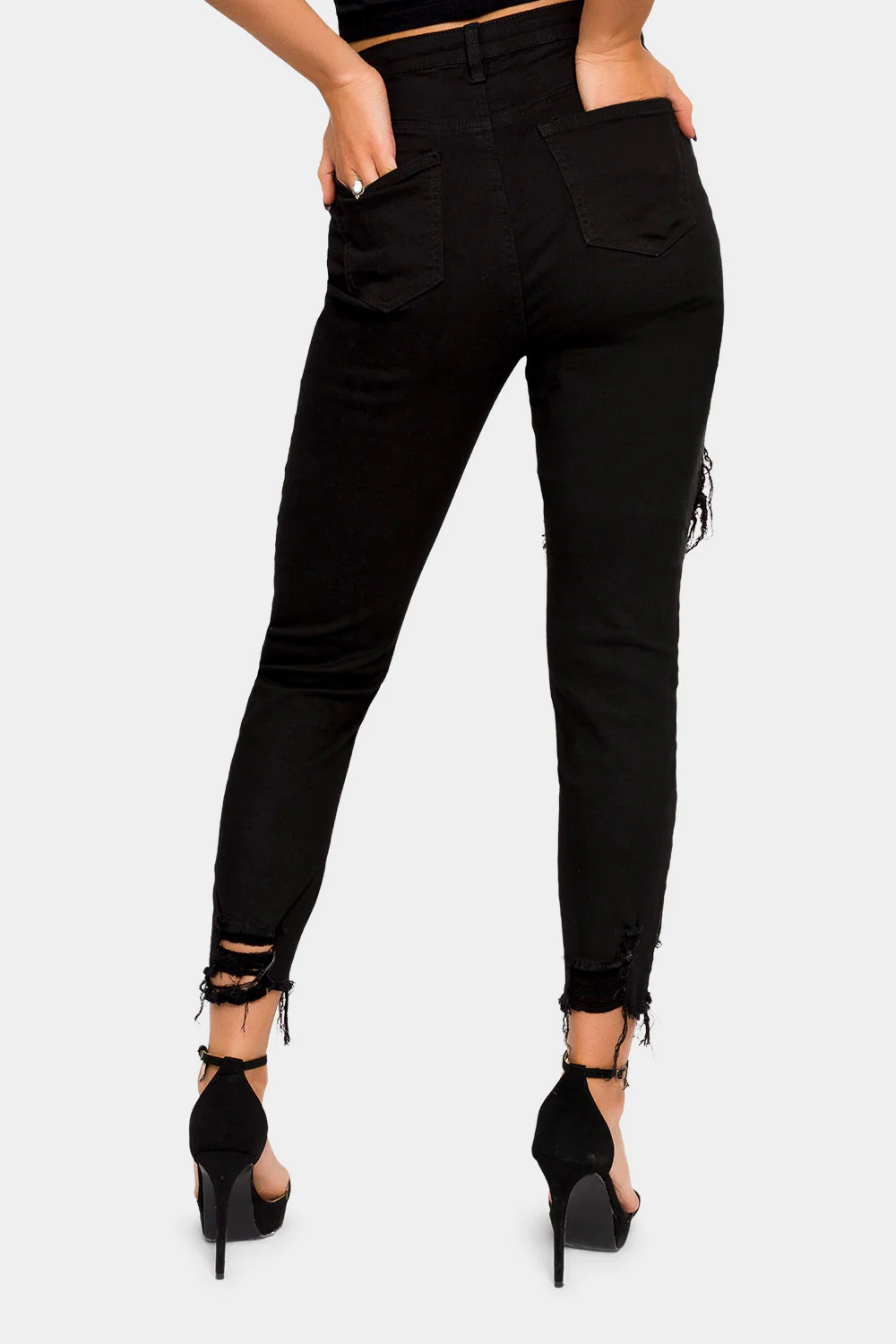 Destroyed High Rise Skinny Jeans - Image 4